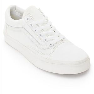 White Vans Old Skool Low Top Sneakers